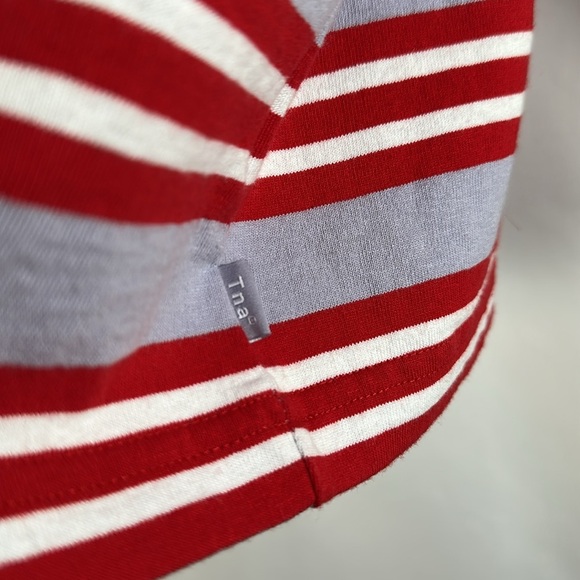 TNA Alpha Red Striped Relaxed Crew-Neck Long Sleeve Shirt Top NWT - Picture 5 of 8